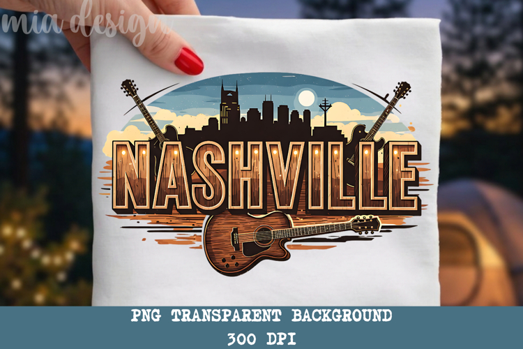 Nashville Tennessee PNG, Music City Skyline Sublimation