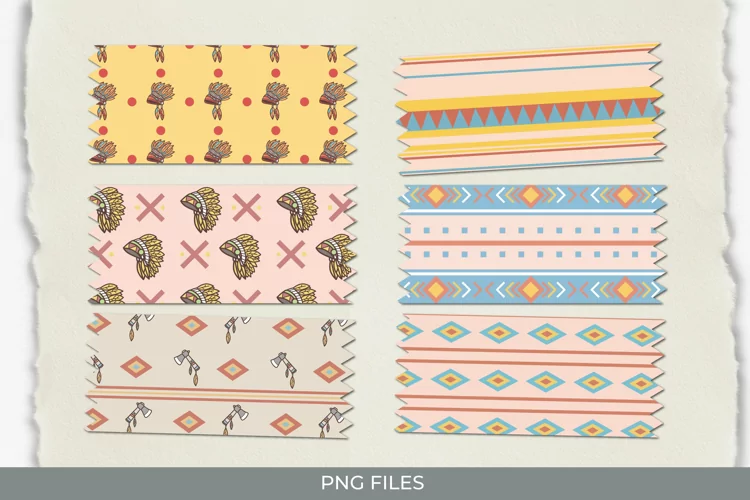 Native American Indian with Vintage Color Tape