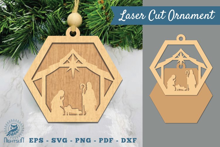 Natifity Laser Cut Ornament SVG