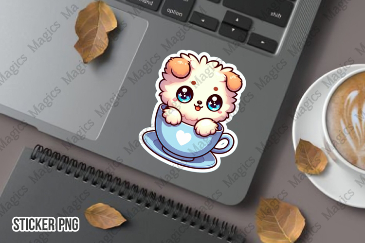 Adorable Fluffy Baby Puppy Sublimation Sticker