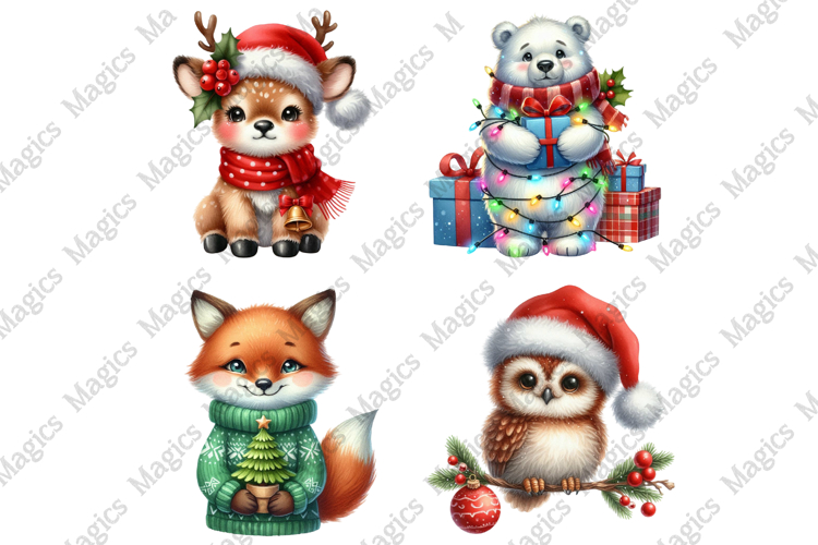 Cute Watercolor Fox Clipart Image 20