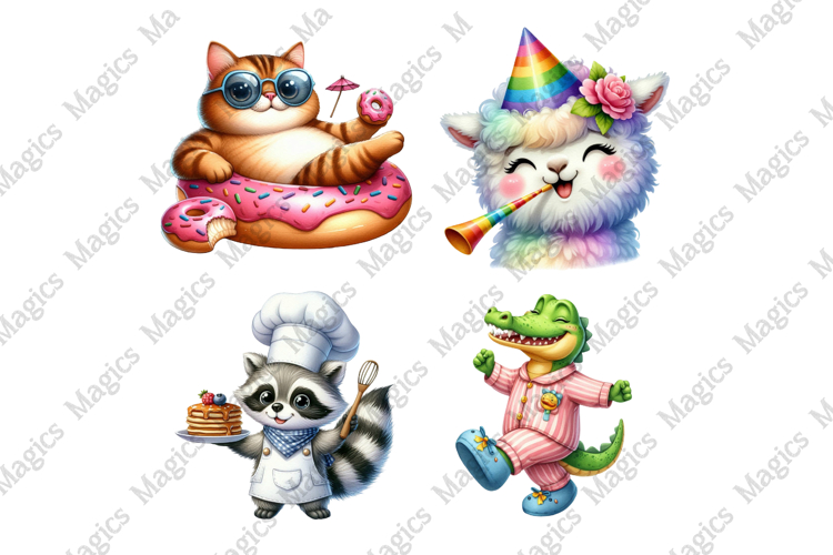 Funny Cute Animal PNG Sublimation