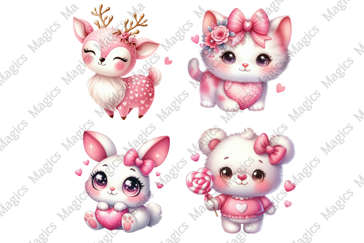 Pink and White Heart-Shaped Animal