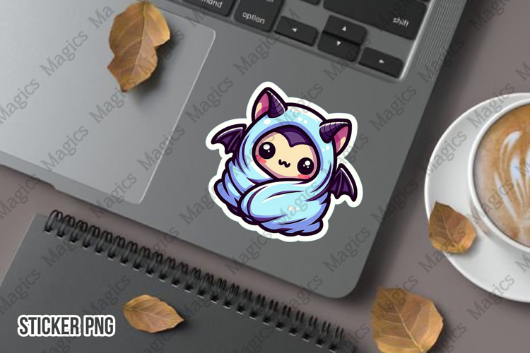 Baby Bat Wrapped in a Blanket Sublimation Sticker