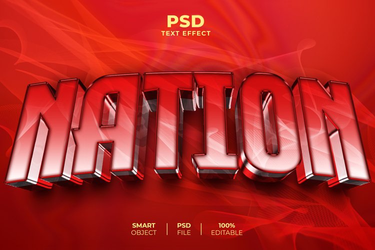 Nation 3D editable text effect