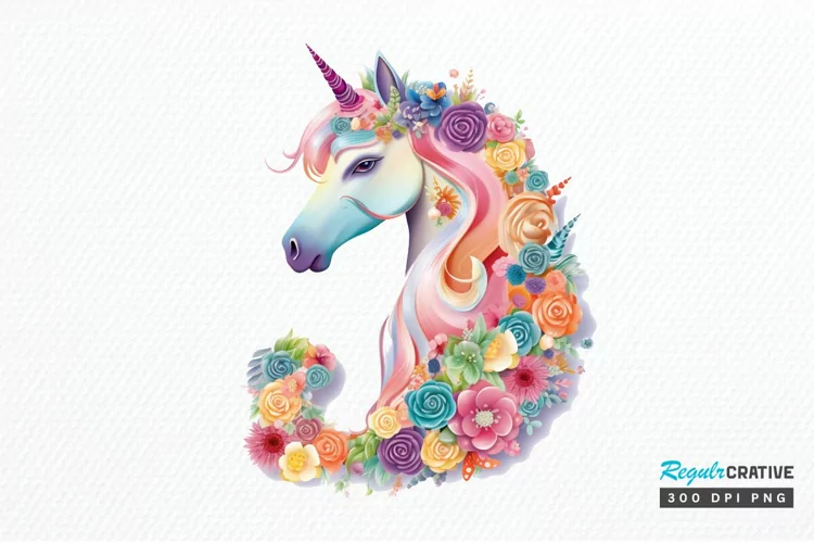 Number Unicorn Birthday PNG Clipart