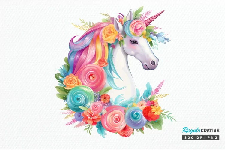 Number Unicorn Birthday PNG Clipart
