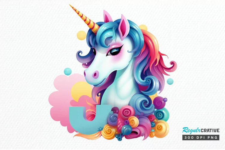 Number Unicorn Birthday PNG Clipart