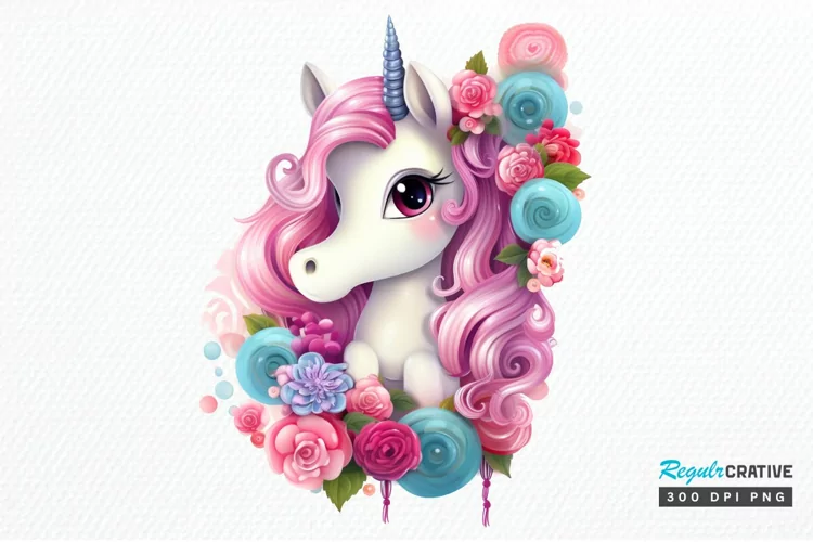 Number Unicorn Birthday PNG Clipart