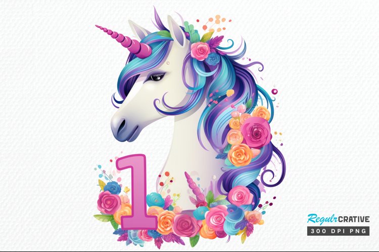 Colorful Unicorn Clipart Image 2