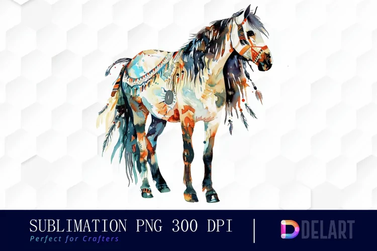 Native Horse Illustration Clipart