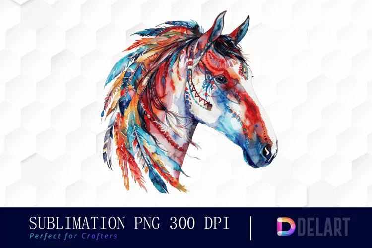 Native Horse Illustration Clipart
