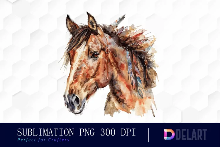 Native Horse Illustration Clipart