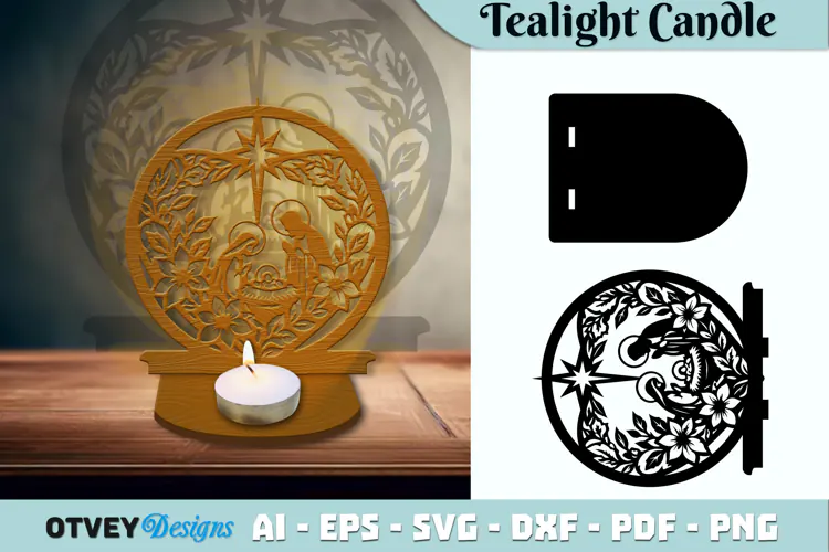 Nativity Candle Holder Lasercut