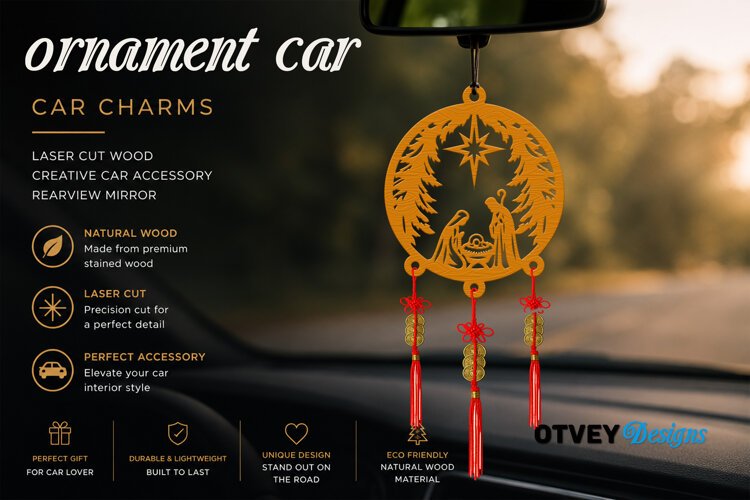 Nativity Car Charms laser Cut example image 1
