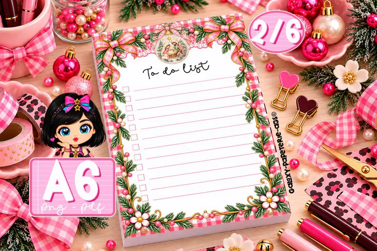 Nativity Christmas A6 Notepad PNG and PDF