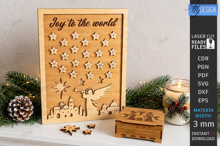 Nativity Christmas Countdown Laser Cut | Advent Calendar SVG