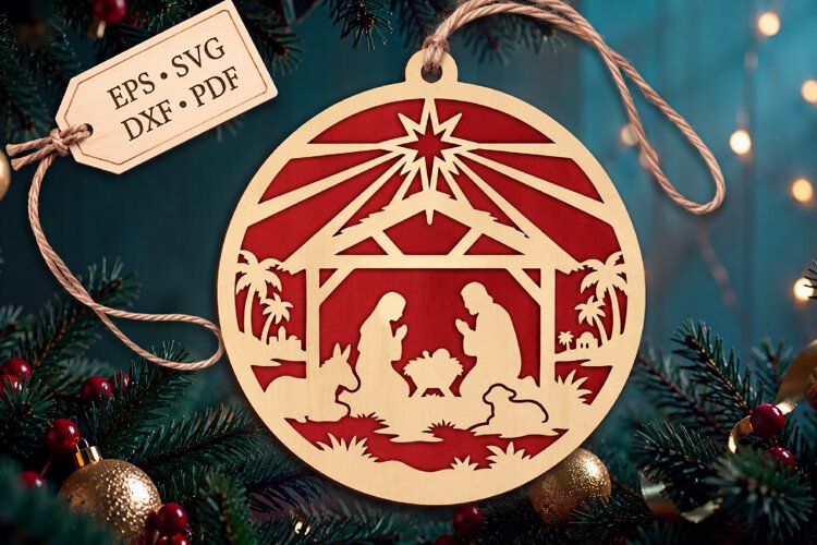 Nativity Christmas Laser Cut SVG example image 1