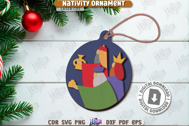 Nativity Ornament Laser Cut |Christmas Decor| Xmas Tree Toy