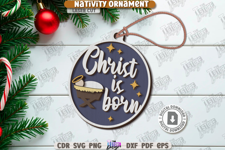 Nativity Ornament Laser Cut |Christmas Decor| Xmas Tree Toy