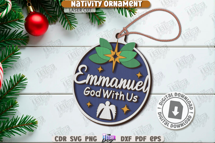 Nativity Ornament Laser Cut |Christmas Decor| Xmas Tree Toy