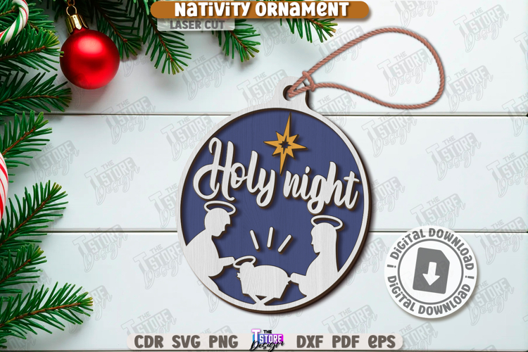 Nativity Ornament Laser Cut |Christmas Decor| Xmas Tree Toy