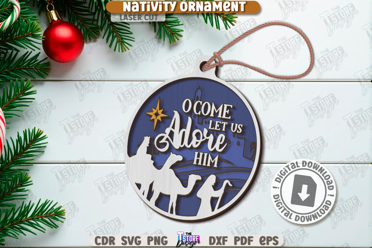 Nativity Ornament Laser Cut |Christmas Decor| Xmas Tree Toy