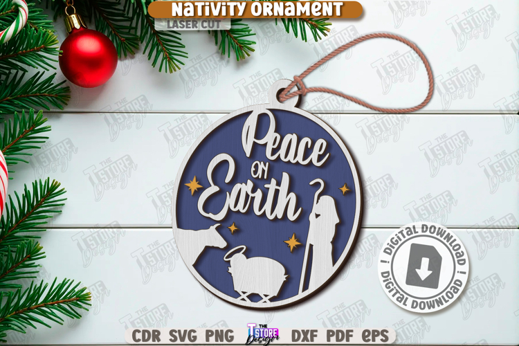 Nativity Ornament Laser Cut |Christmas Decor| Xmas Tree Toy
