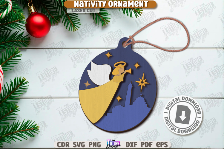 Nativity Ornament Laser Cut |Christmas Decor| Xmas Tree Toy