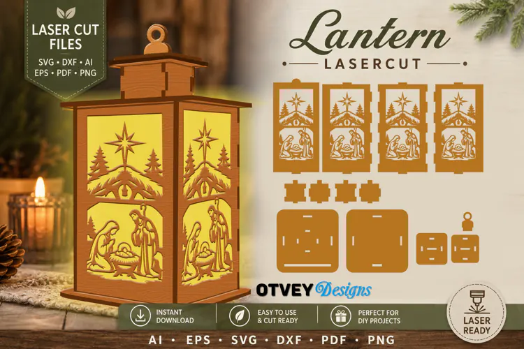 Nativity Lantern Lasercut