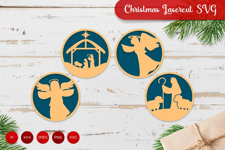 Angels and Nativity Scenes SVG Templates