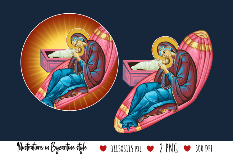 Nativity of Lord Jesus Christ. Christian Illustration