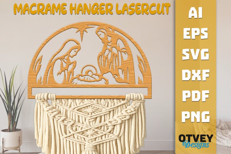 Nativity Macrame Hanger Lasercut example image 1