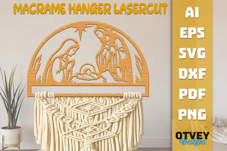Nativity Macrame Hanger Lasercut