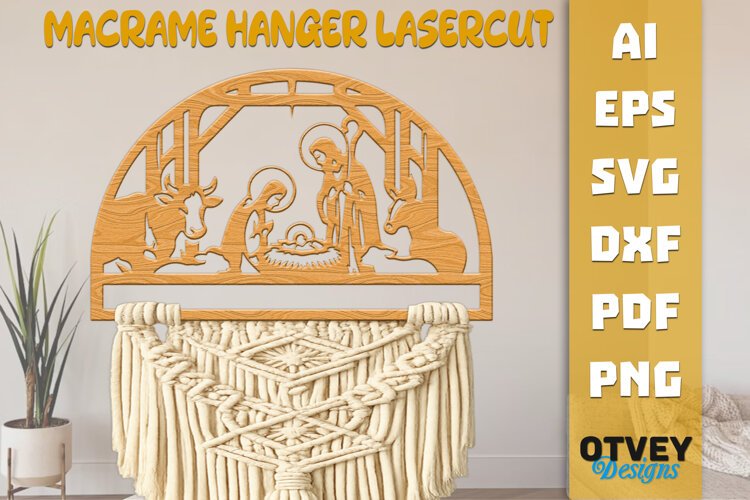 Nativity Macrame Hanger Lasercut example image 1