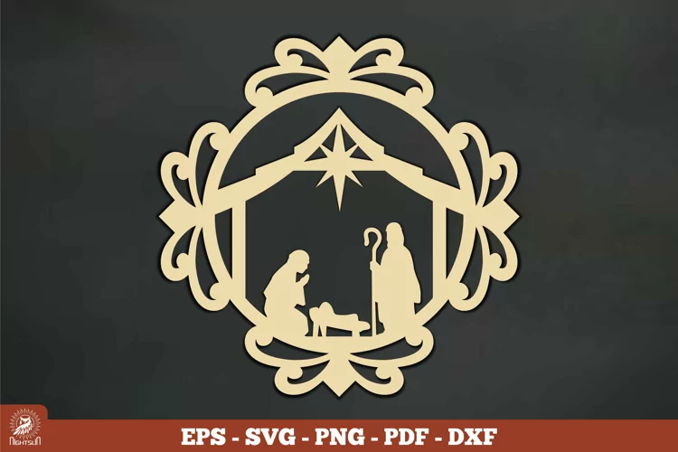 Nativity Ornament Vintage SVG