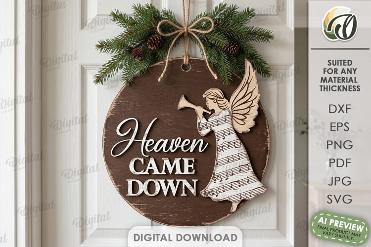 Nativity Round Sign Laser Cut. Door Hanger. Wall Decor SVG