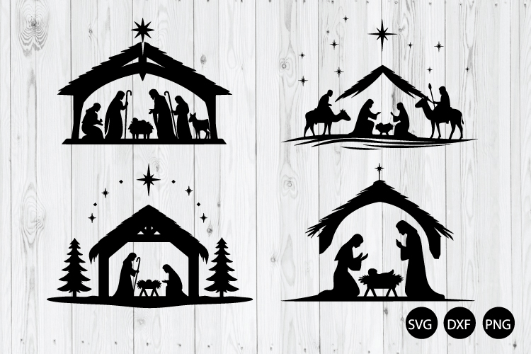 Nativity Scene SVG, Christmas Nativity SVG, Nativity SVG