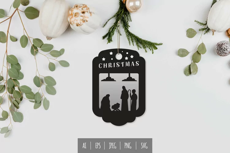 Visit of The Magi on Christ Born Christmas Tag