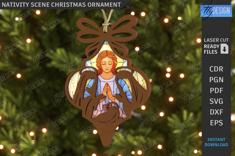 Nativity Scene Laser Cut| Christmas Ornament |Xmas Tree Toys