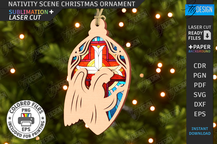 Nativity Scene Laser Cut| Christmas Ornament |Christmas Eve