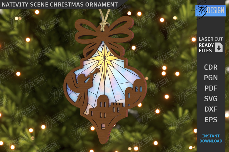 Nativity Scene Laser Cut| Christmas Ornament |Xmas Tree Toys