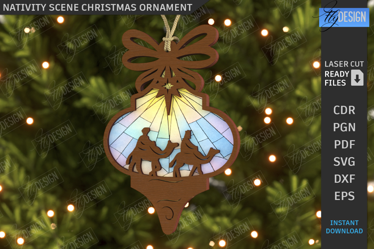 Nativity Scene Laser Cut| Christmas Ornament |Xmas Tree Toys