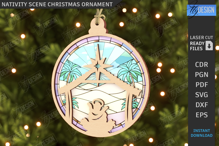 Nativity Scene Laser Cut| Christmas Ornament |Xmas Tree Toys