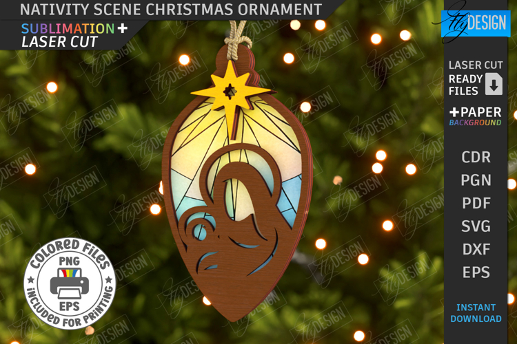 Nativity Scene Laser Cut| Christmas Ornament |Christmas Eve