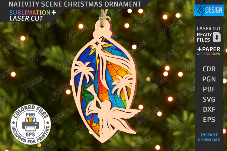 Nativity Scene Laser Cut| Christmas Ornament |Christmas Eve