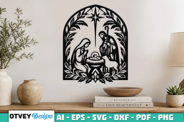 Nativity Scene Wall Art Lasercut