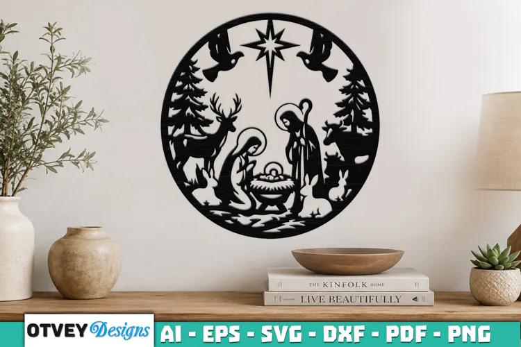 Nativity Scene Wall Art Lasercut