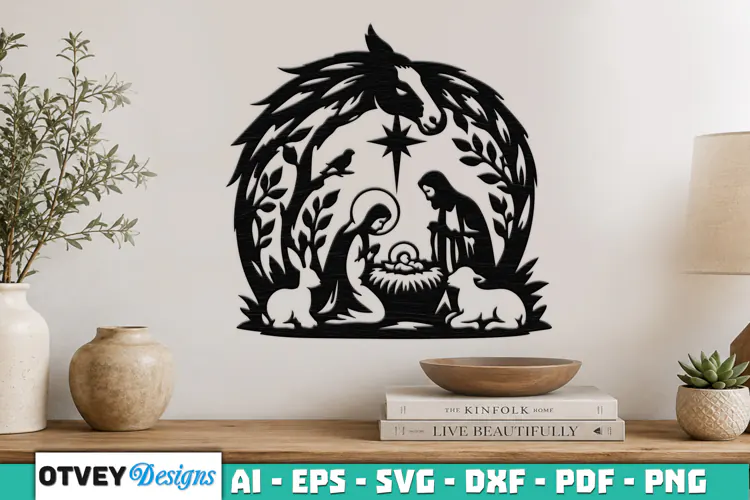 Nativity Scene Wall Art Lasercut