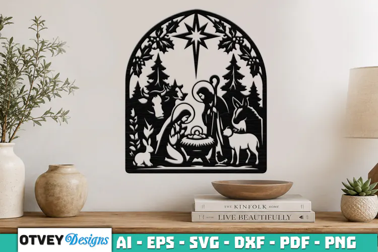 Nativity Scene Wall Art Lasercut